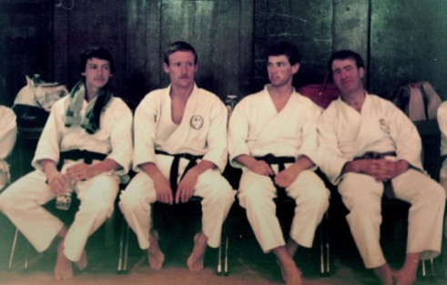 1984 UKKW summer course. L to R Keith Walker, Tim Shaw, Mark Harland, Jeff Taylor.