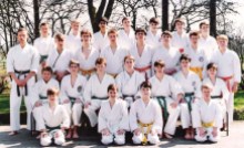 1987 Tim Shaw & students at Elmbridge School, Essex.