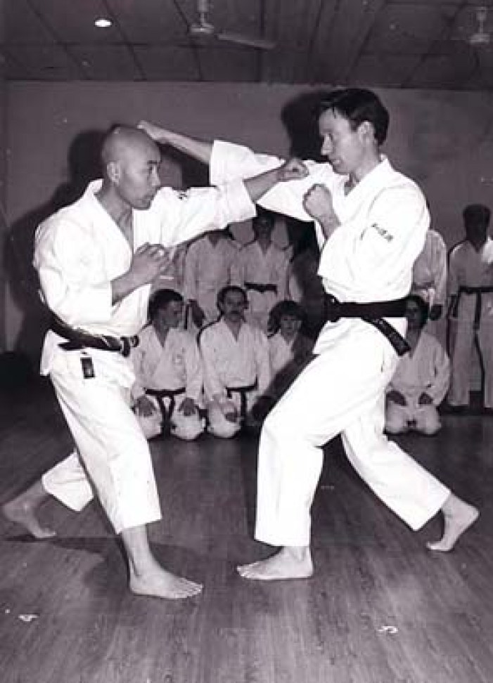 Sugasawa Sensei and Tim Shaw at the Chelmsford Dojo 1994.