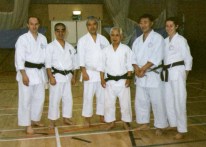 1997 Shikukai Chelmsford Dan grades with Senseis Takamizawa, Shiomitsu, Suzuki (N) and Iwasaki.