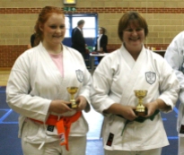 2009 Shikukai Championships Swindon. Junior ladies kumite; from Chelmsford, Stacy Revill 3rd, Sandra Revill 1st.