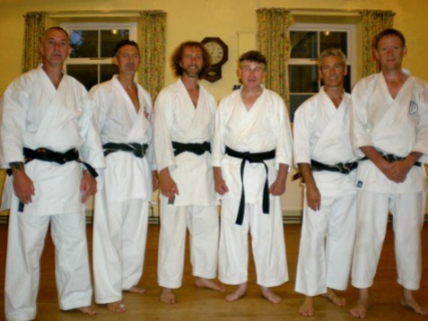 2009 - North Yorkshire reunion. Shikukai Chelmsford instructor Tim Shaw, far right. L to R. Mark Gallagher, Keith Walker, Jason Gallagher, Stuart Ogden and Mark Harland.