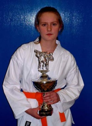 2005 Sarah Weaver of Shikukai Chelmsford winner of the girls kumite event.