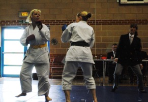 2012 - Shikukai championships, Ladies kumite final, Geraldine Deasley( L) and Teresa Allen.