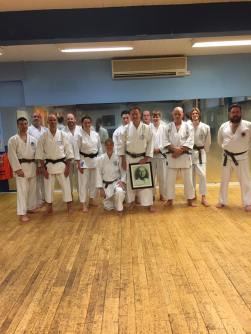 Shikukai Chelmsford thursday class with visitors from Holland.