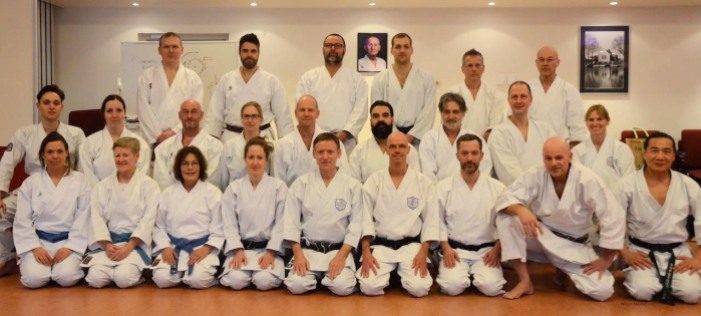 Group photo, Tim Shaw teaching in Holland.